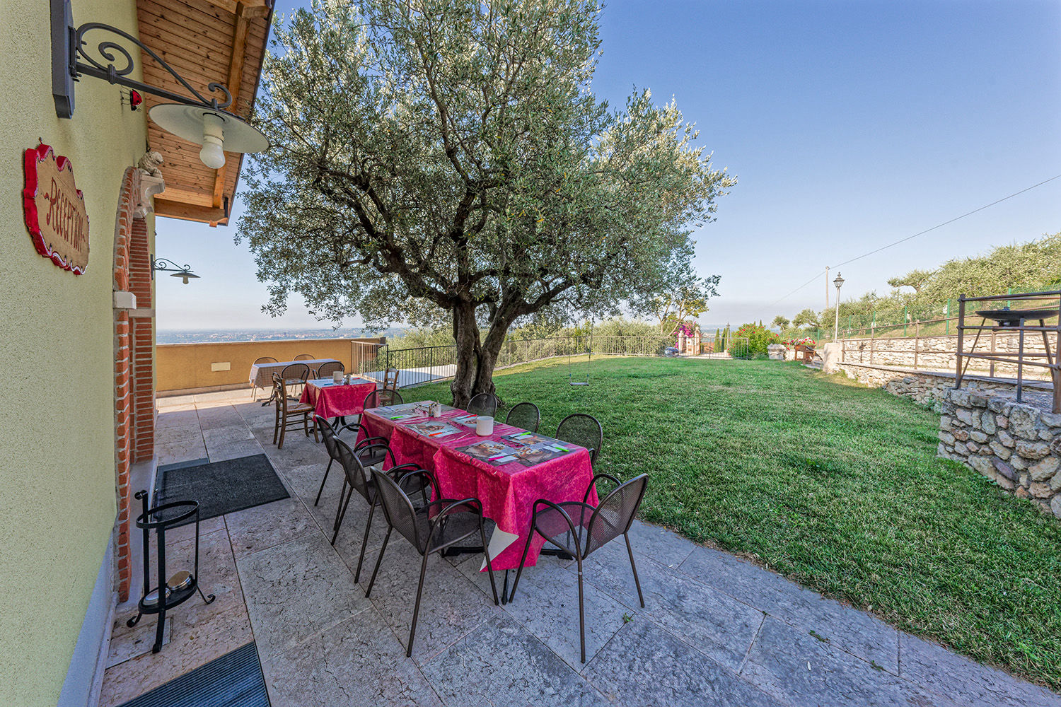 The outdoor breakfast area.