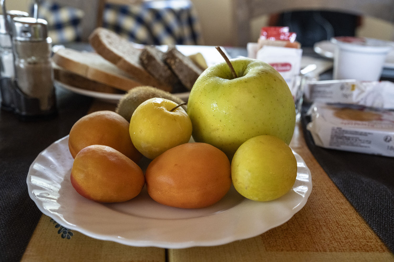 Apples and apricots.